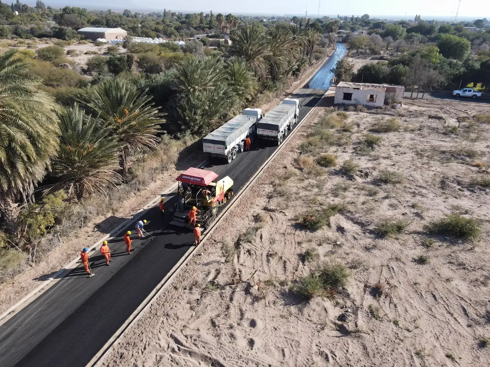 Pavimentación Salida Hacia Ruta 75 con Ordenadores Viales